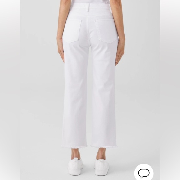 Eileen Fisher White Organic Cotton Jean Ankle Length Frayed Hem 3X Plus Vacation - Picture 14 of 16